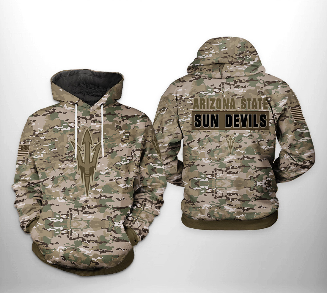Arizona State Sun Devils NCAA Camo Veteran Hoodie Neasalamis