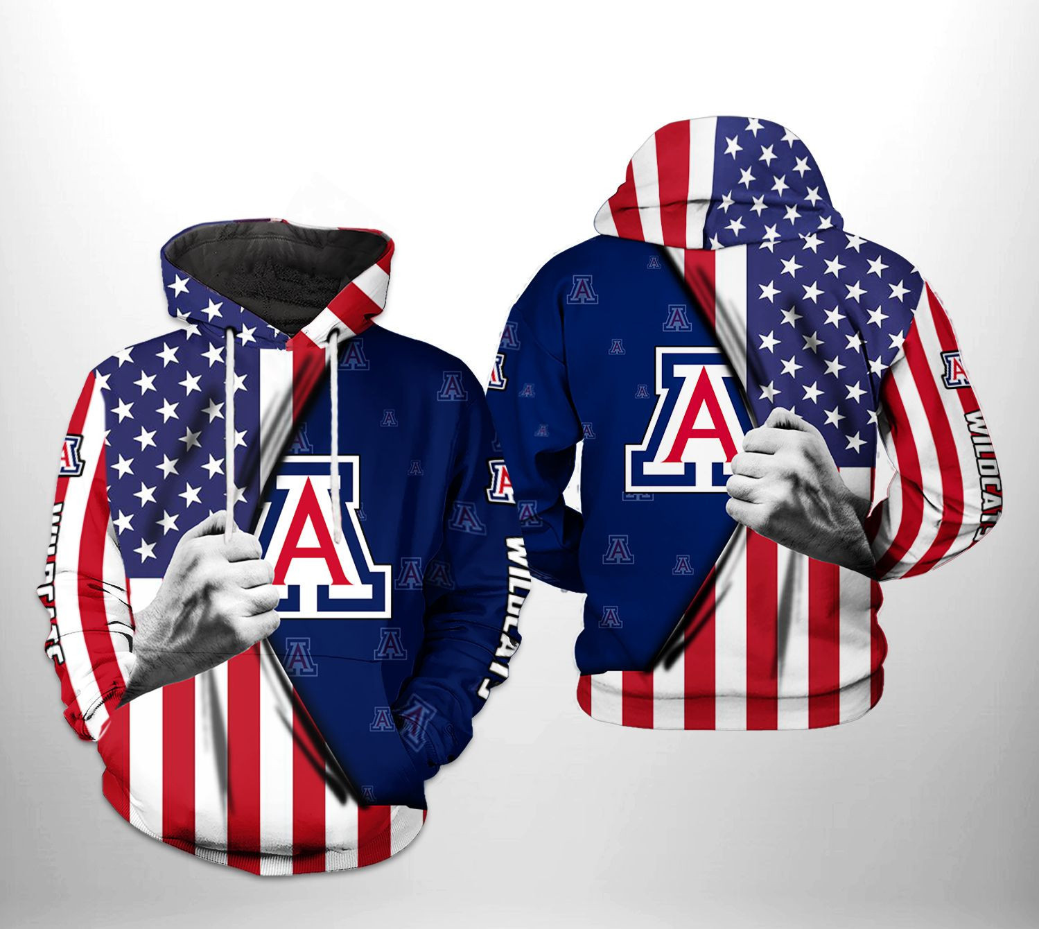 Arizona Wildcats NCAA US FLag Hoodie Neasalamis