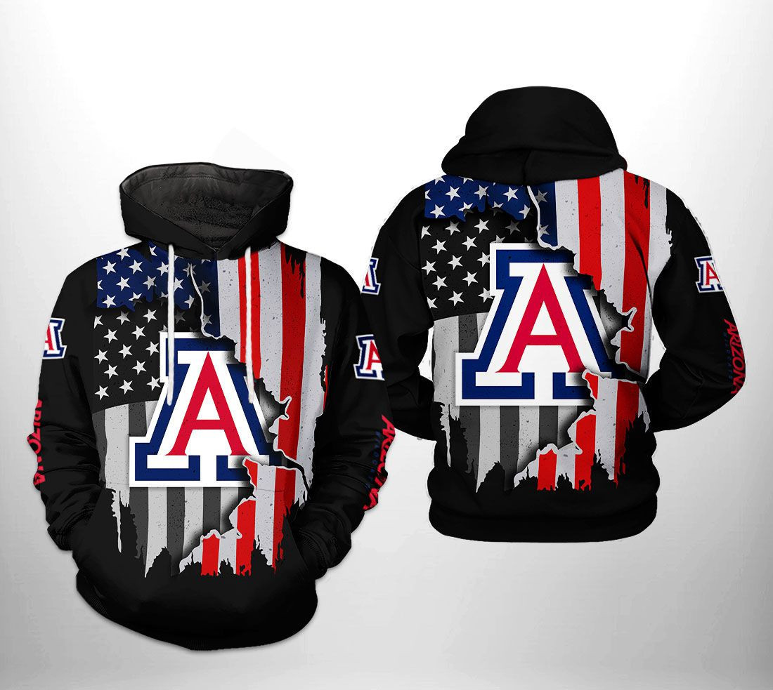 Arizona Wildcats NCAA US Flag Hoodie Neasalamis