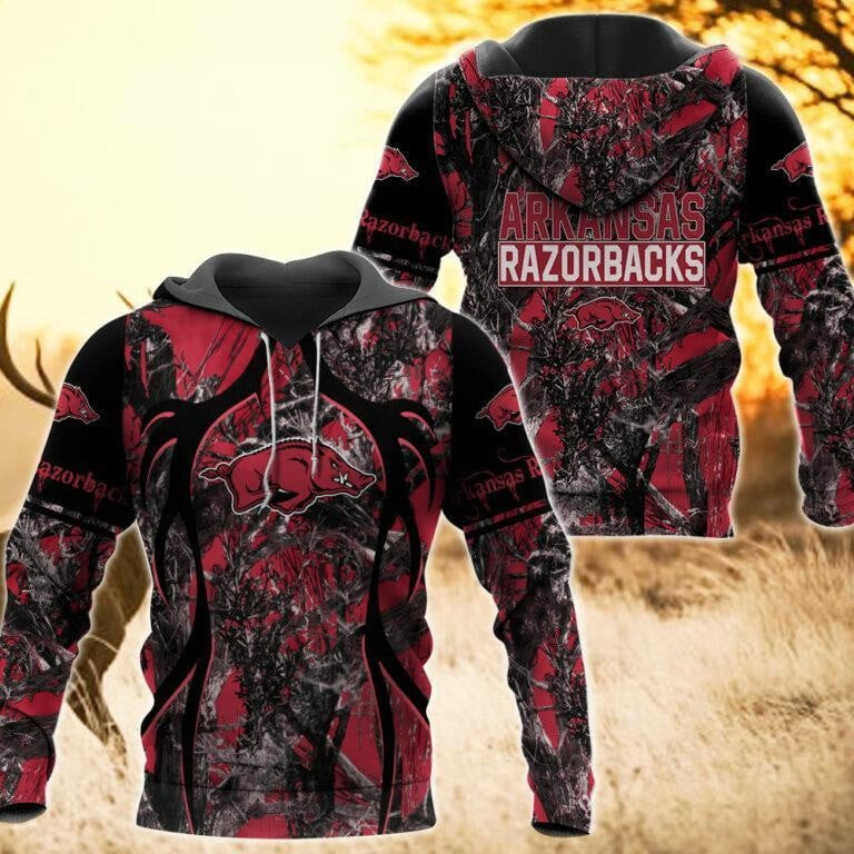 Arkansas Razorbacks Camo Hunting 3D printed Sweatshirt Hoodie Zipped Hoodie Neasalamis