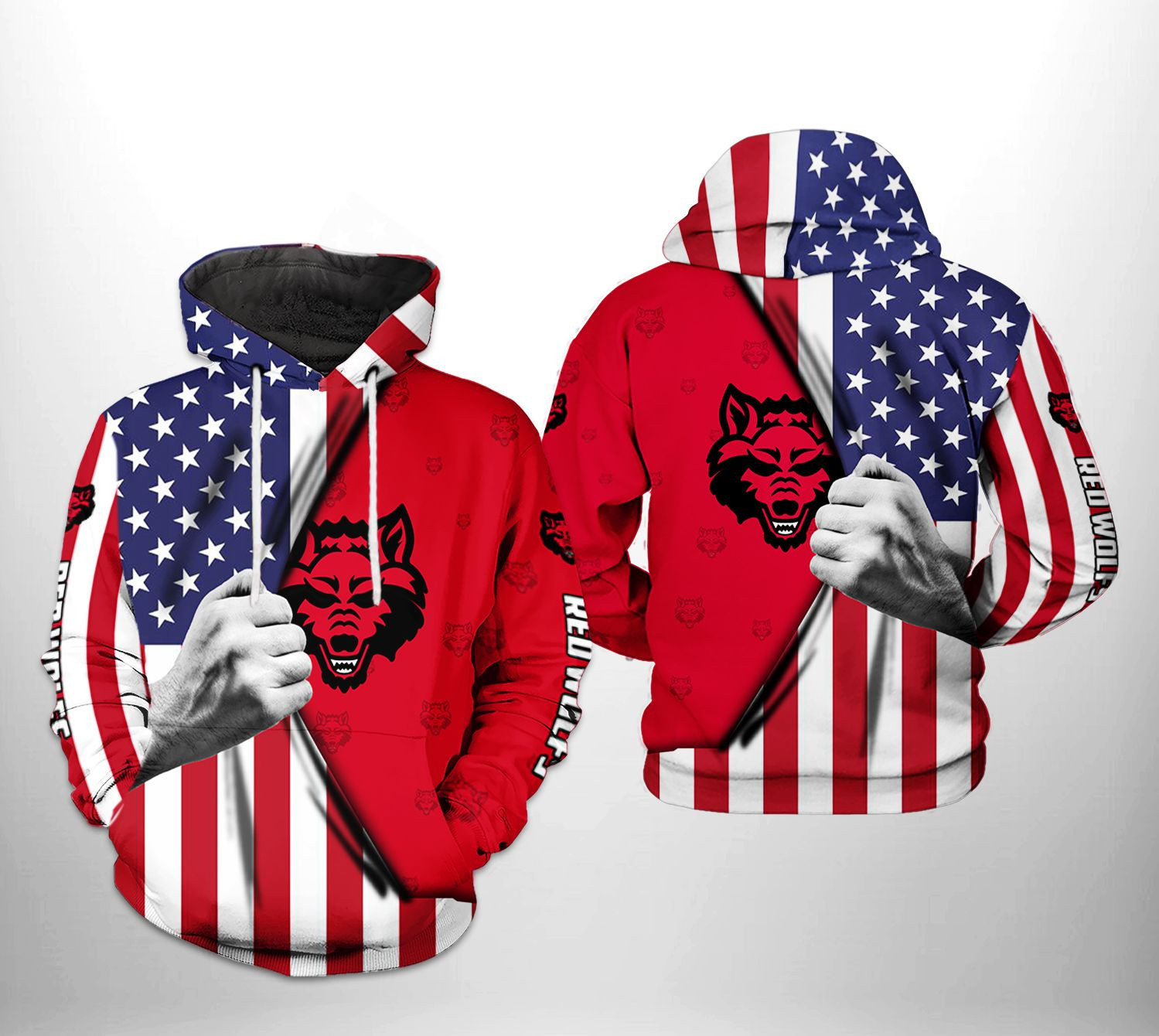 Arkansas State Red Wolfs NCAA US FLag Hoodie Neasalamis