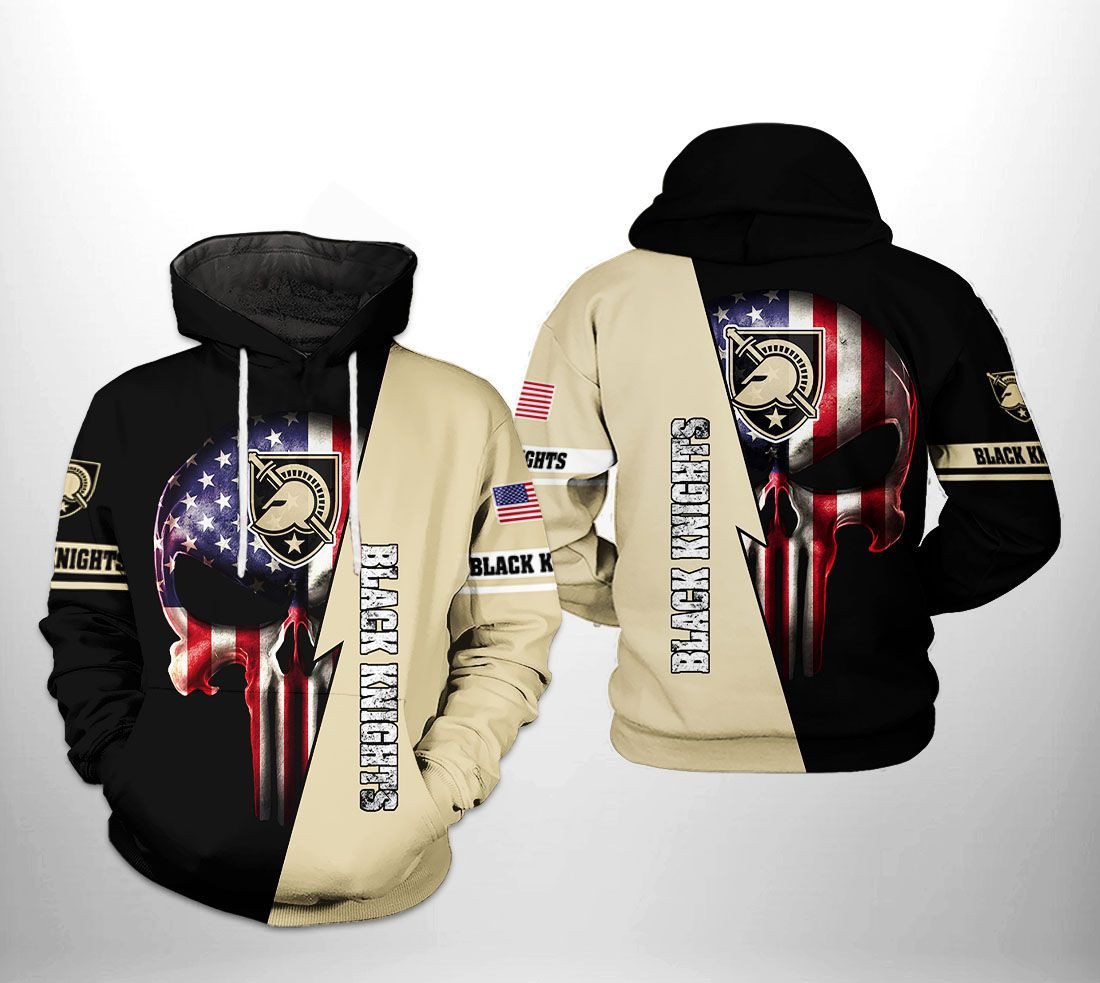 Army Black Knights NCAA US Flag Skull Hoodie Neasalamis