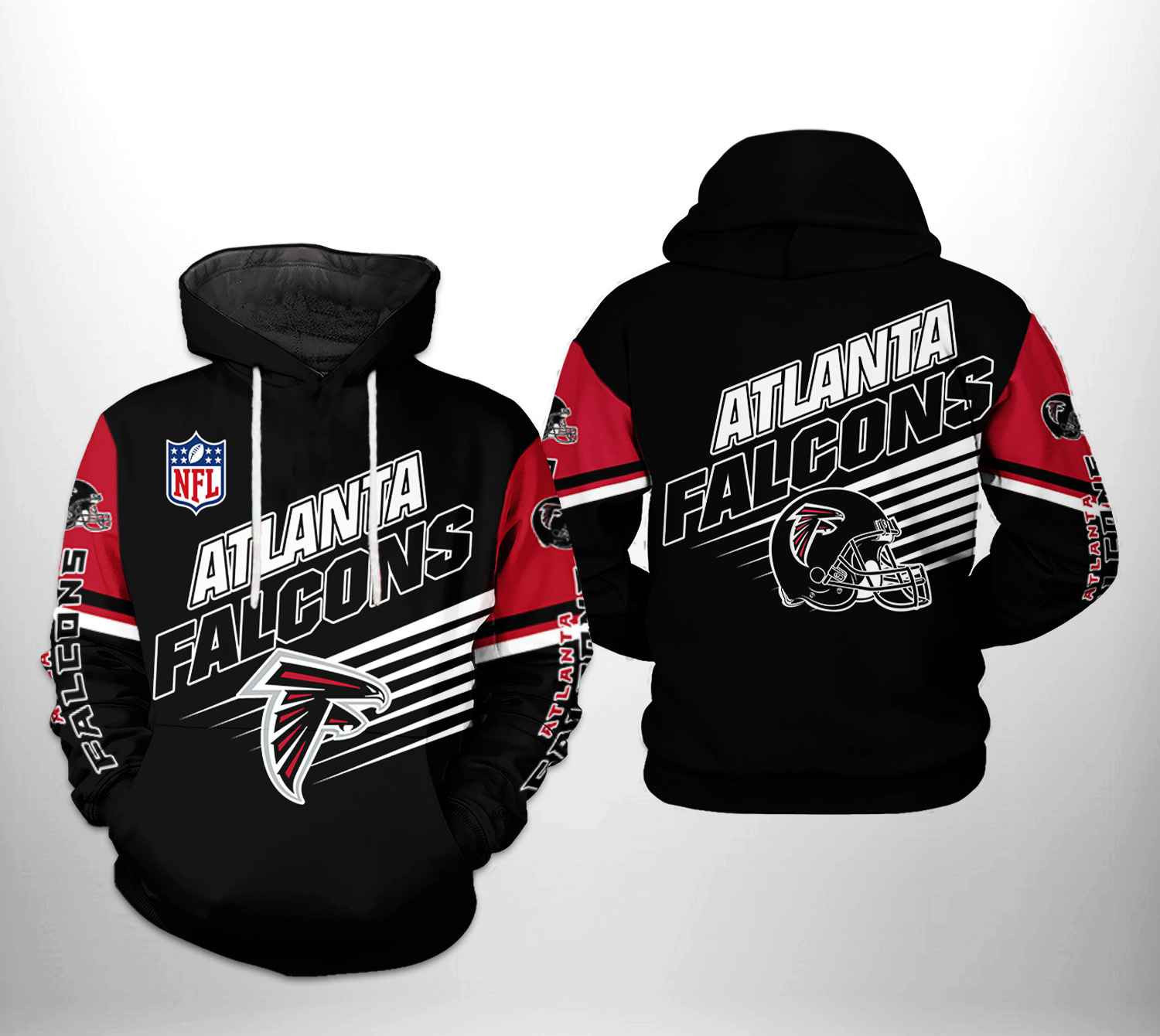 Atlanta Falcons Black Red NFL Team Hoodie Zip Hoodie Neasalamis