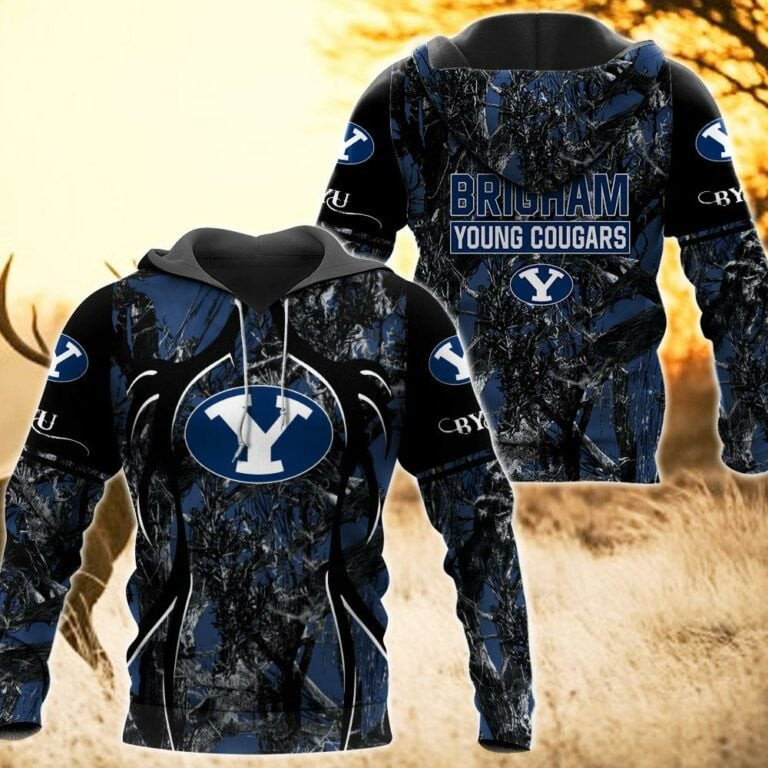 BYU Cougars Camo Hunting 3D printed Sweatshirt Hoodie Zipped Hoodie Neasalamis