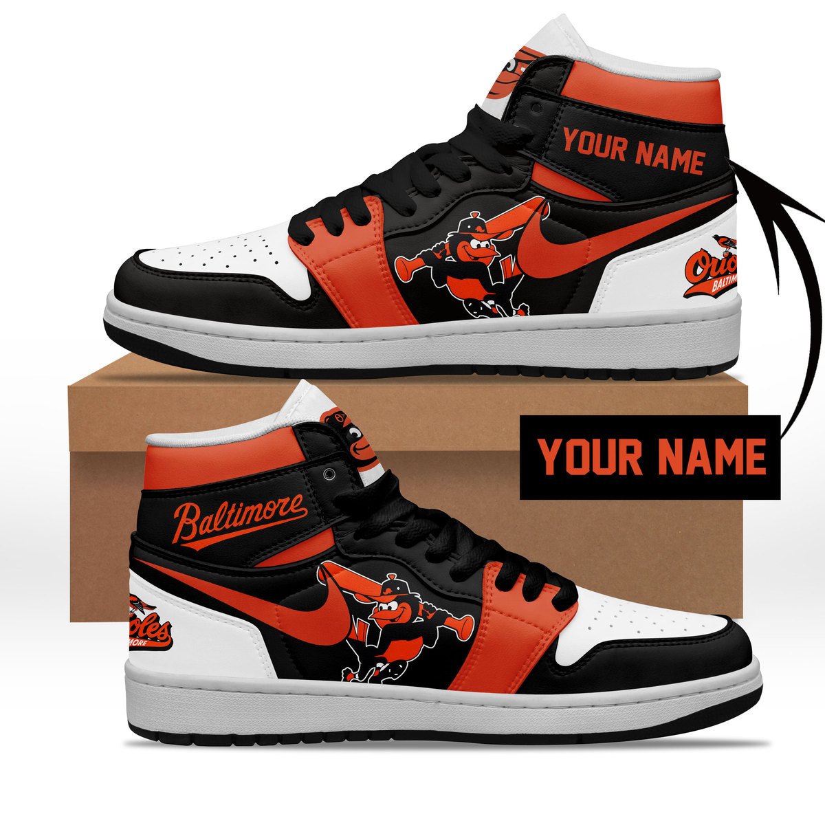 Baltimore Orioles AJ1 High Sneakers Shoes For Men And Women Calebmatthewhans Neasalamis