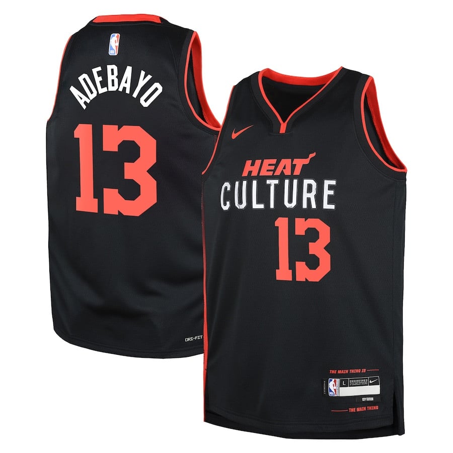Bam Adebayo 13 Miami Heat 2023/24 City Edition Swingman YOUTH Jersey - Black Neasalamis