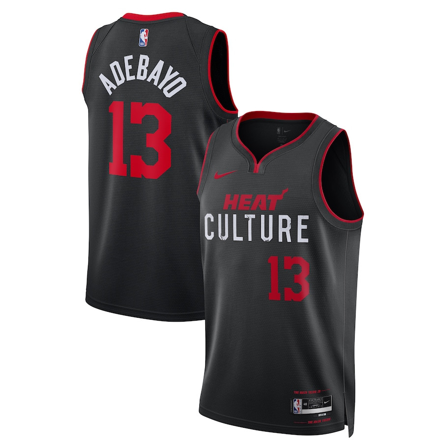 Bam Adebayo 13 Miami Heat 2023/24 Swingman Jersey - City Edition - Unisex Black Neasalamis