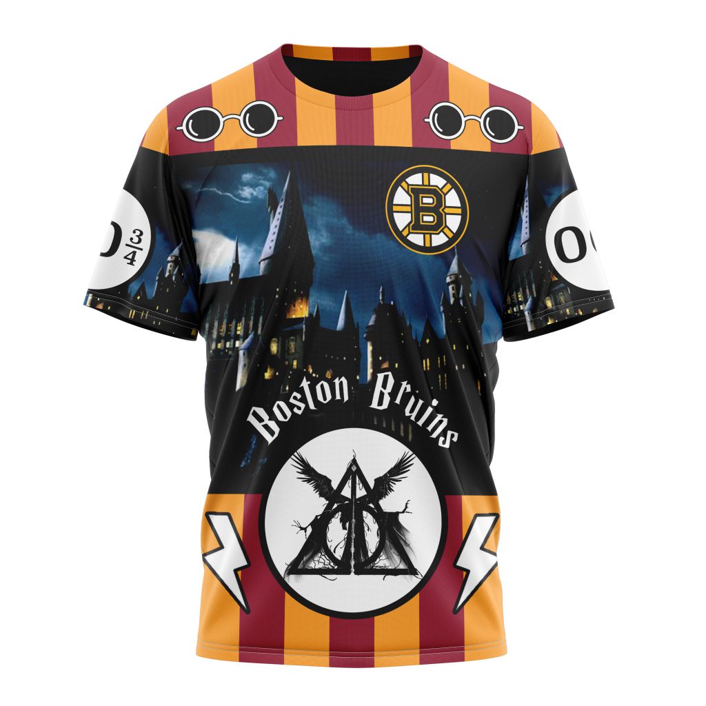 Boston Bruins Special Design With Harry Potter Theme Personalized Name And Number T-Shirt Style Neasalamis.com