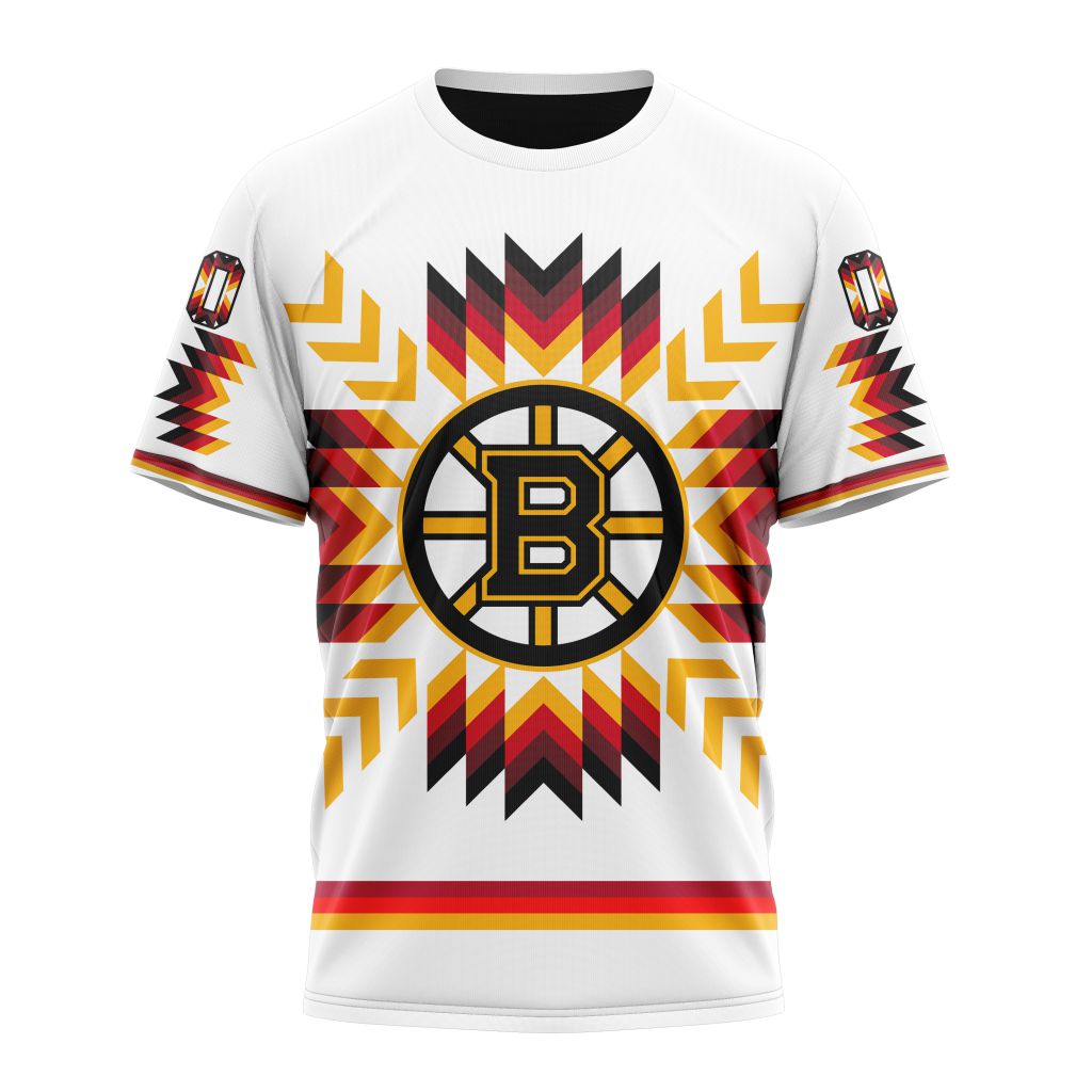 Boston Bruins Special Design With Native Pattern Personalized Name And Number T-Shirt Style Neasalamis.com