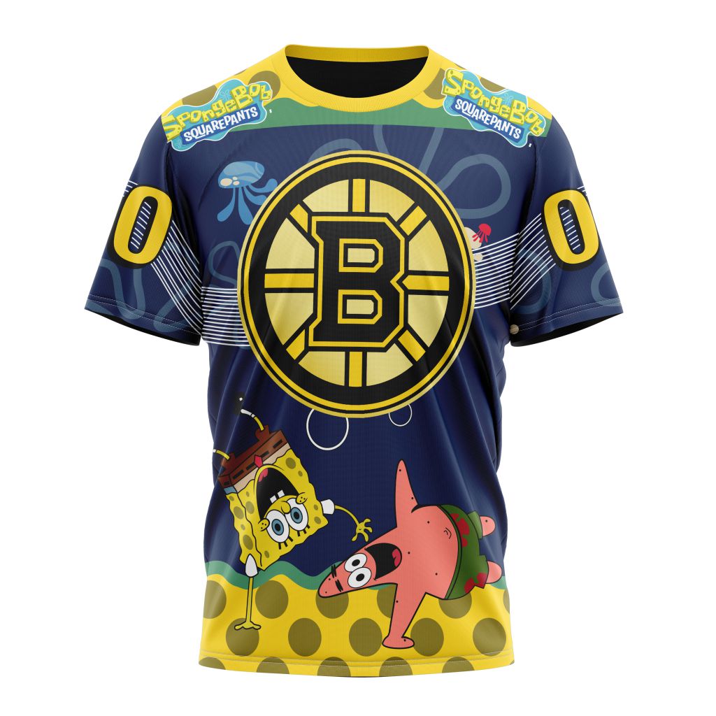 Boston Bruins Specialized Jersey With SpongeBob Personalized Name And Number T-Shirt Style Neasalamis.com