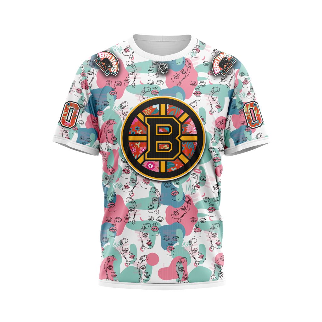 Boston Bruins Specialized Women ArtWork For Mother Day Personalized Name And Number T-Shirt Style Neasalamis.com