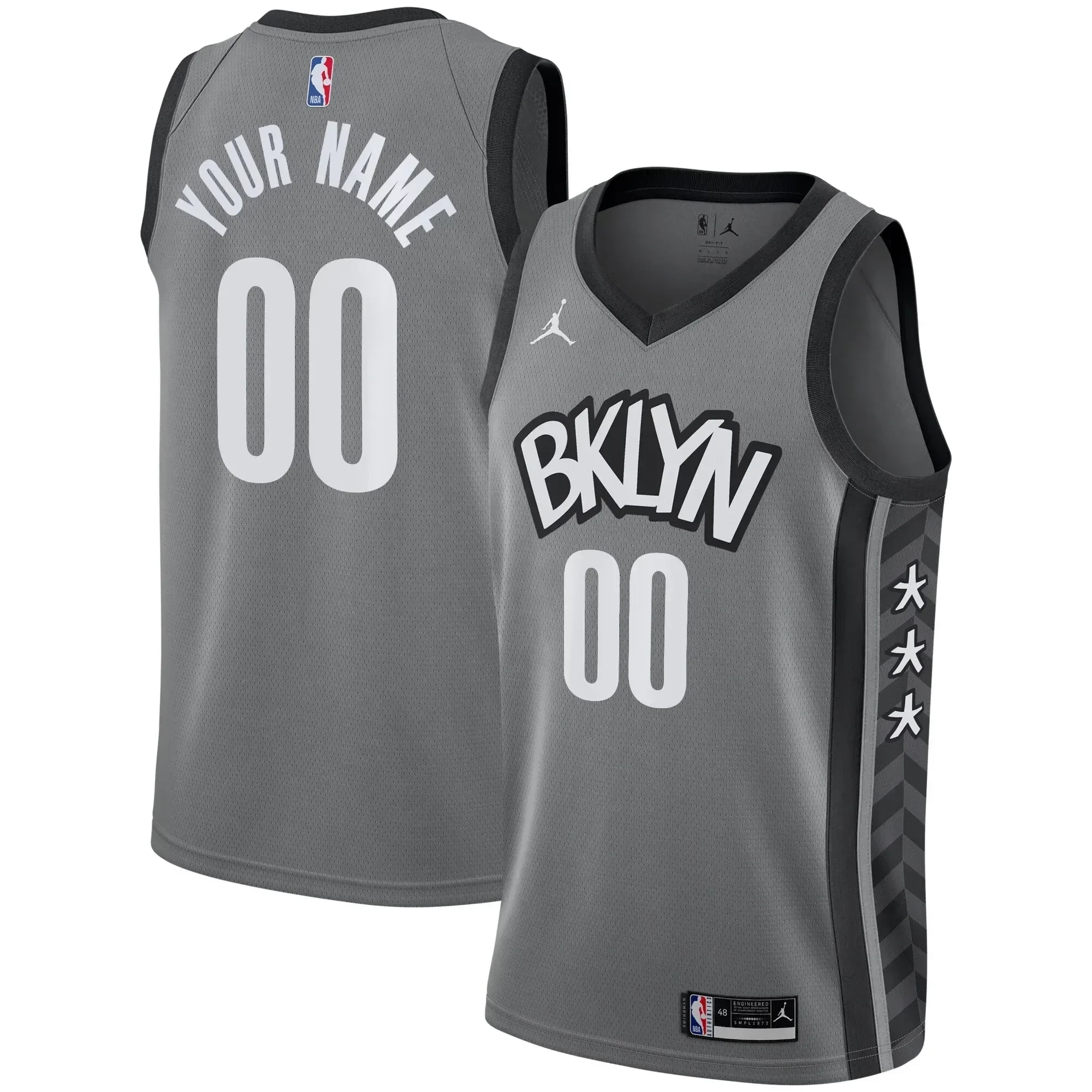 Brooklyn Nets Swingman Custom Jersey - Statement Edition - Gray Neasalamis