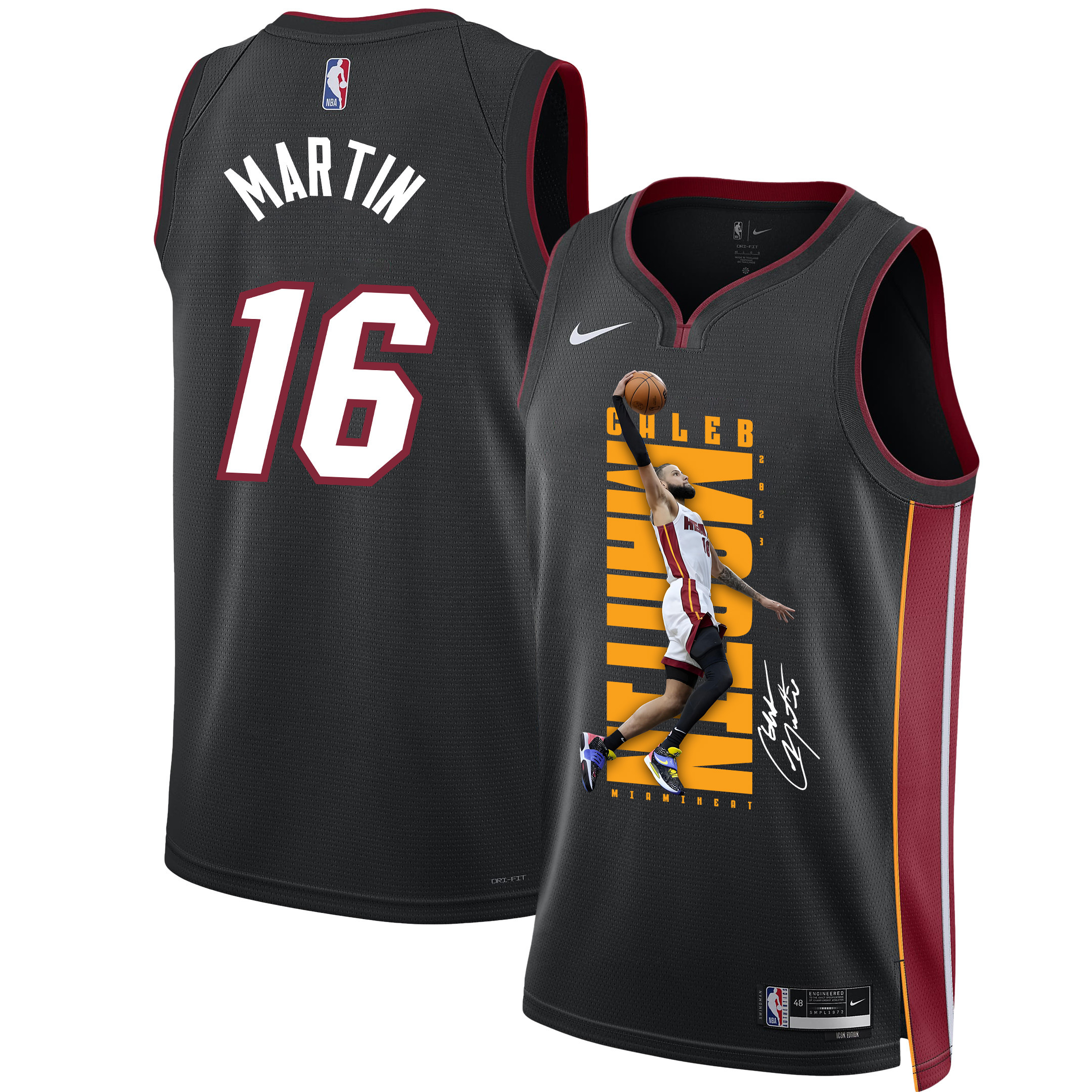 Caleb Martin 16 Miami Heat Energizing Force 2023 NBA Champions Swingman Jersey - Black Neasalamis