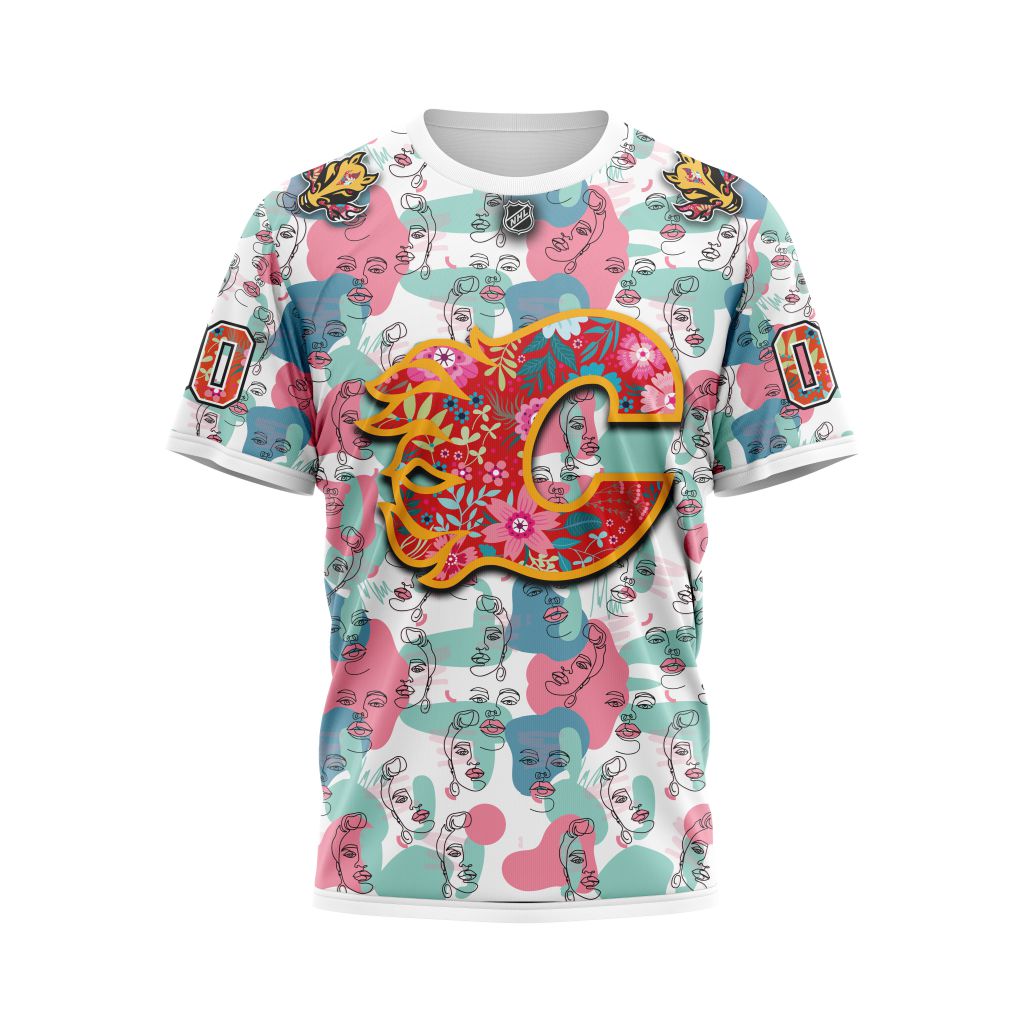 Calgary Flames Specialized Women ArtWork For Mother Day Personalized Name And Number T-Shirt Style Neasalamis.com