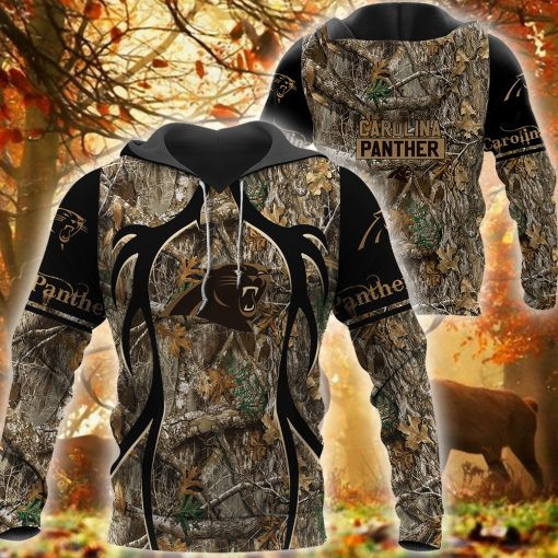 Carolina Panthers Hunting Camo Zip Football 3D printed Sweatshirt Hoodie Zipped Hoodie Neasalamis