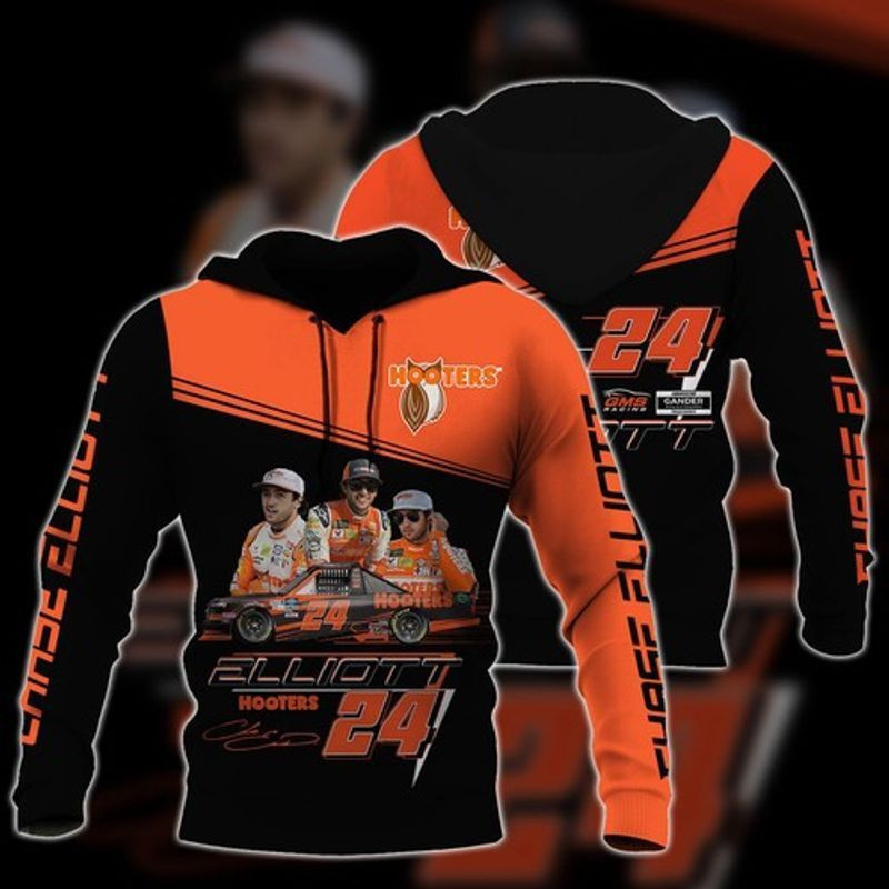 Chase Elliott Hooters 24 Nascar 3d Hoodie Neasalamis