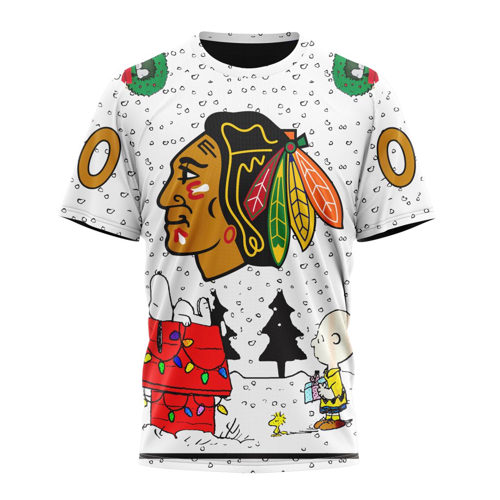 Chicago Blackhawks Special Peanuts Design Personalized Name And Number T-Shirt Style Neasalamis.com