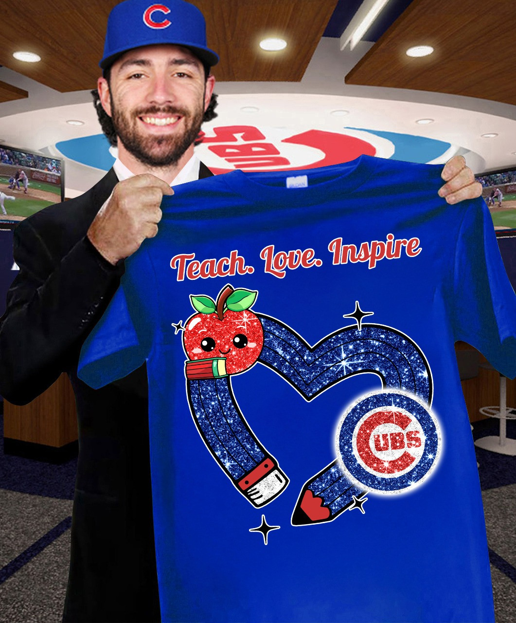 Chicago Cubs Teach Love Inspire T-Shirt Honor Teacher Appreciation Day Cubs Neasalamis.com