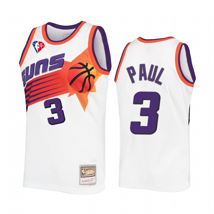 Chris Paul 3 Phoenix Suns 75th Anniversary Logo White Jersey Throwback Neasalamis