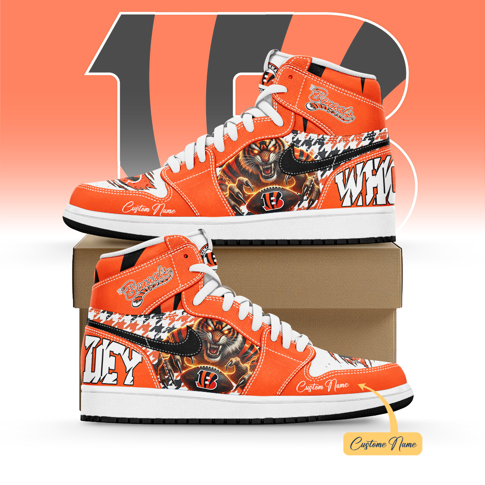 Cincinnati Bengals AJ1 High Sneakers Shoes For Men And Women Calebmatthewhans Neasalamis