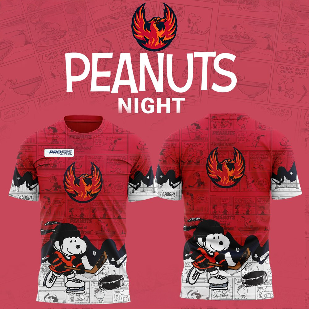 Coachella Valley Firebirds 75th Anniversary of Peanuts T-Shirt Neasalamis.com
