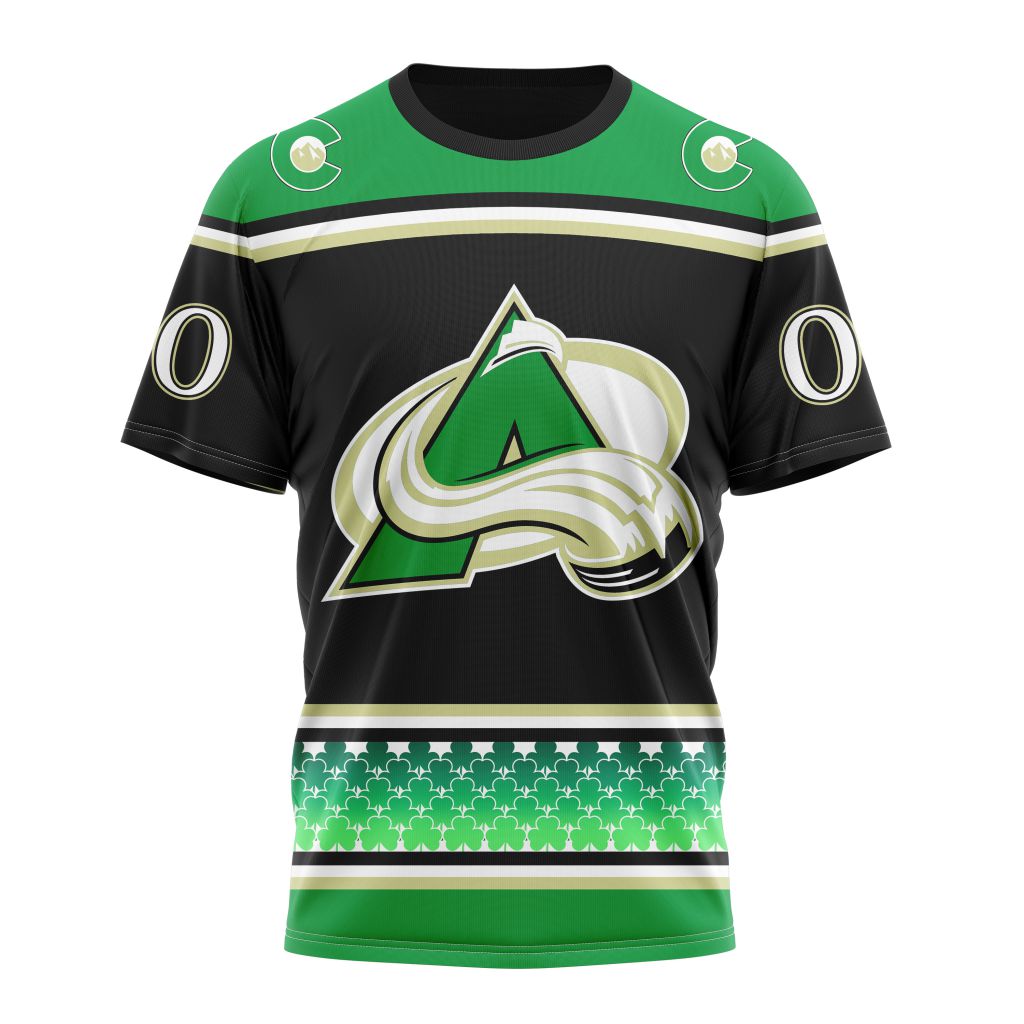 Colorado Avalanche Specialized Unisex Kits Hockey Celebrate St Patrick's Day Personalized Name And Number T-Shirt Style Neasalamis.com
