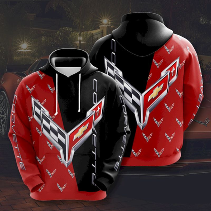 Corvette Racing Logo All Over Printed Custom 3d Hoodie Neasalamis