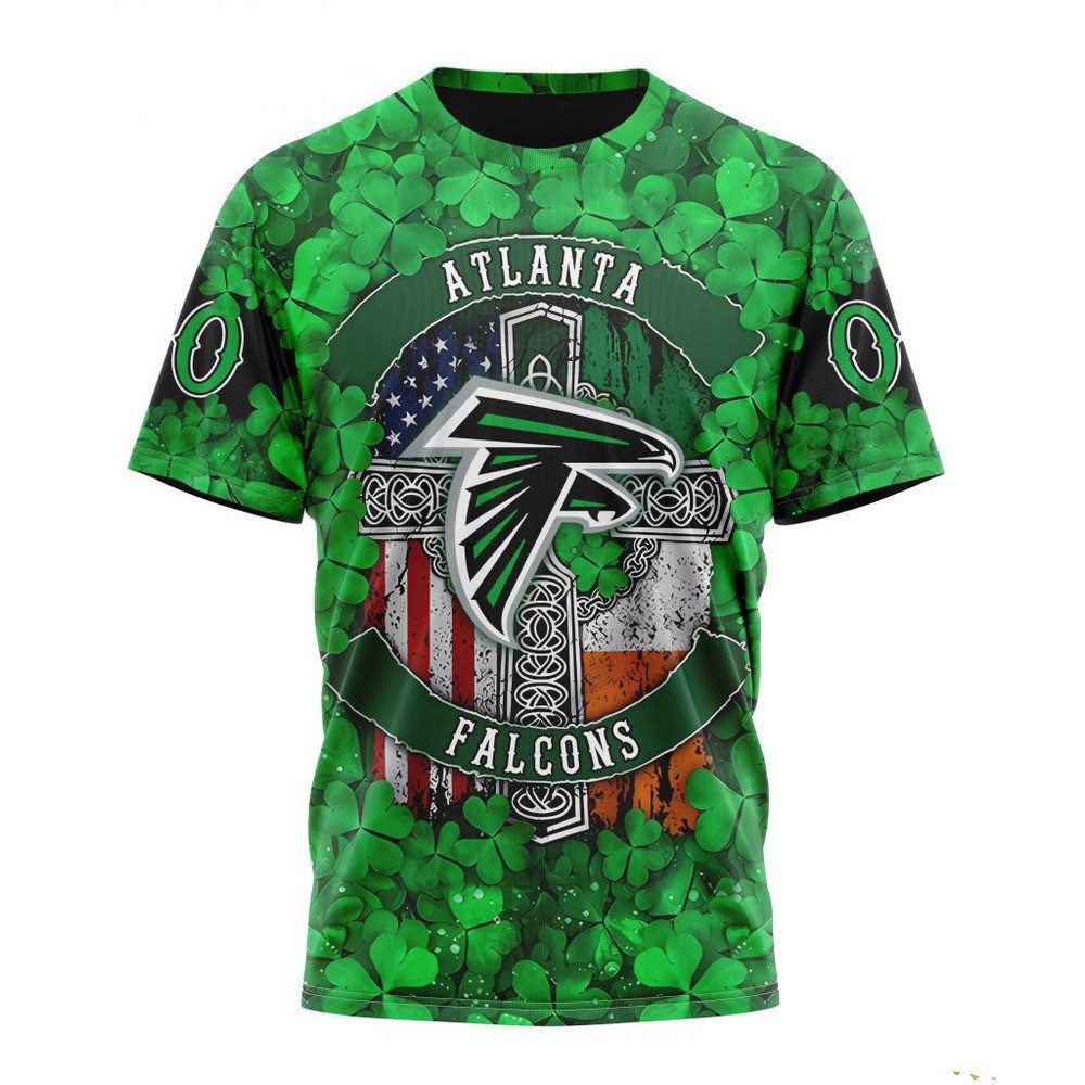 Custom NFL Atlanta Falcons Shirtt Patricks Day Design 3D T-Shirt Football Related Gifts Neasalamis.com