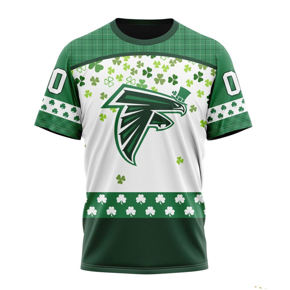 Custom NFL Atlanta Falcons T-Shirt For St Patrick's Day Presents For Football Lovers Neasalamis.com