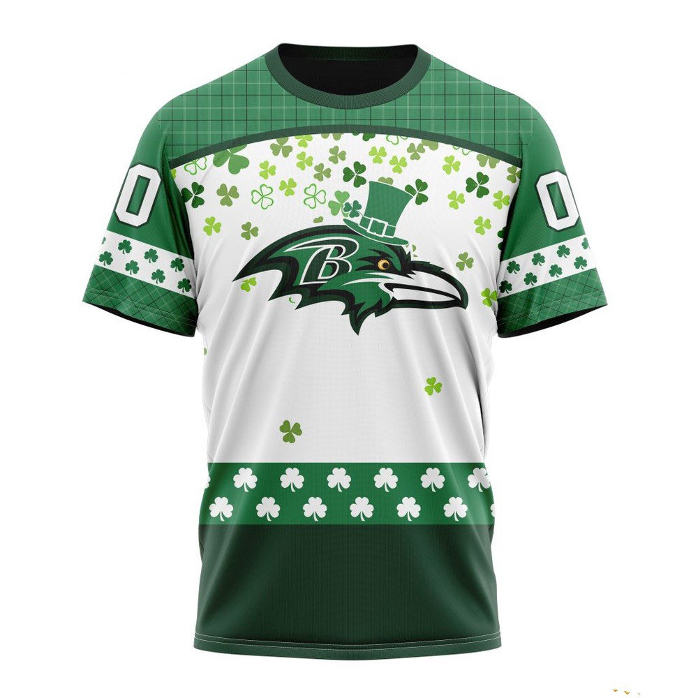 Custom NFL Baltimore Ravens St Patrick's Day Design T-Shirt For Football Fan Neasalamis.com