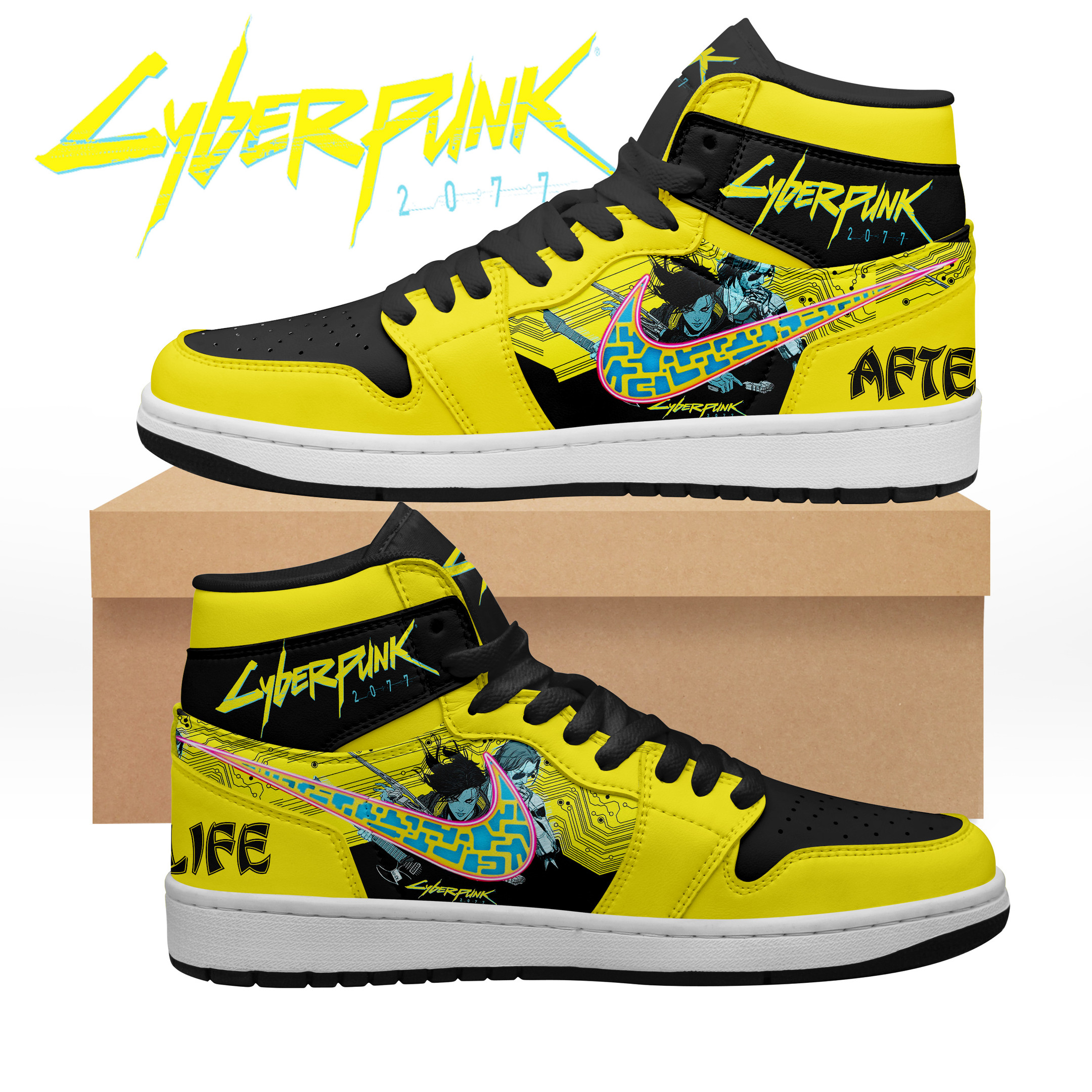 Cyberpunk 2077 AJ1 High Sneakers Shoes For Men And Women Calebmatthewhans Neasalamis