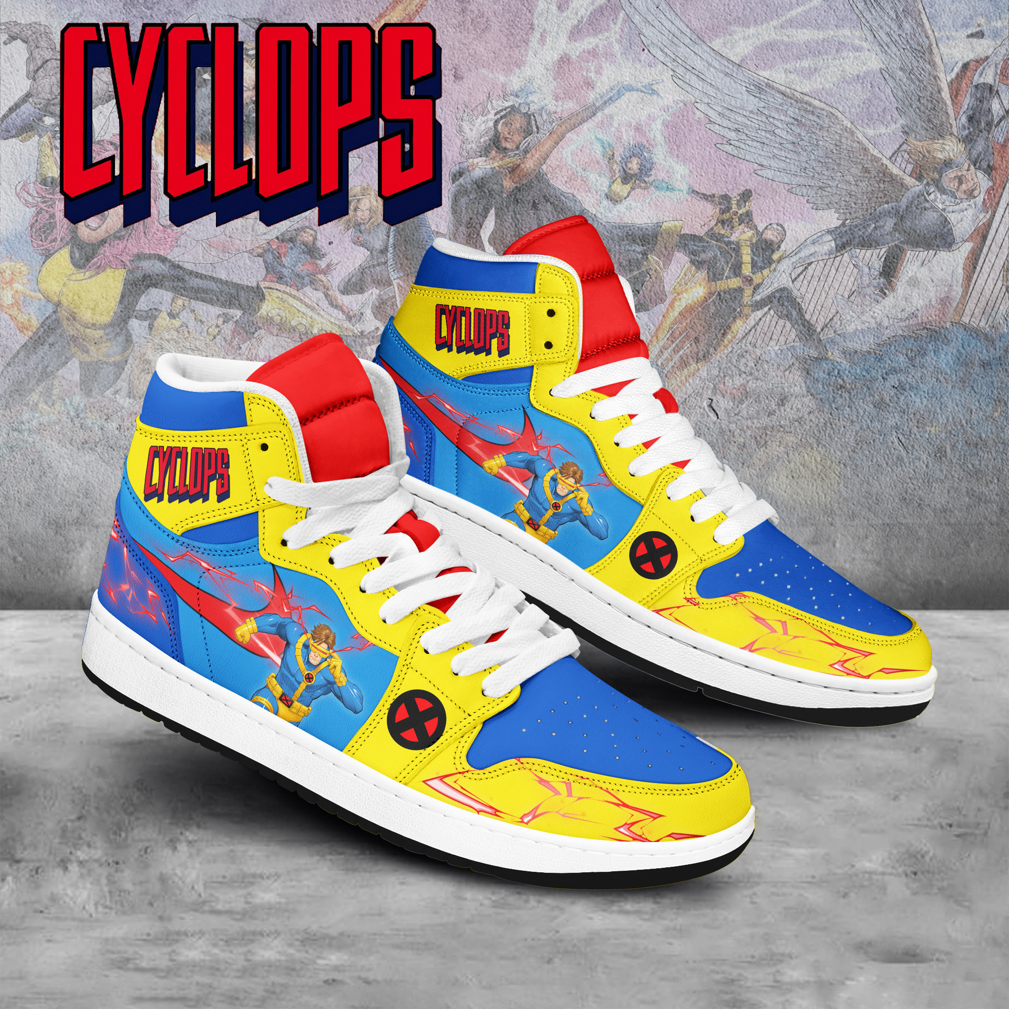 Cyclops X-men AJ1 High Sneakers Shoes For Men And Women Calebmatthewhans Neasalamis