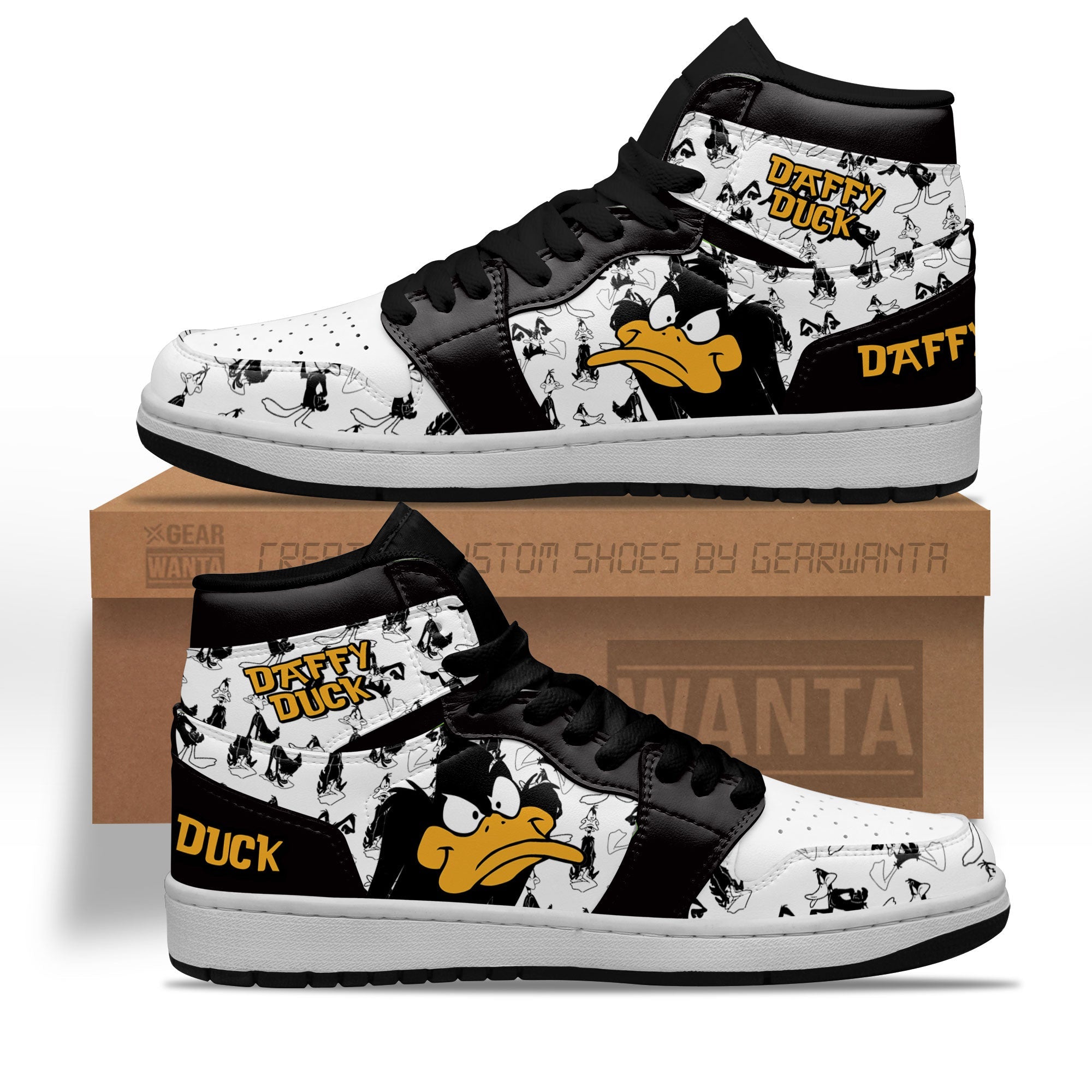 Daffy Duck AJ1 High Sneakers Shoes For Men And Women Calebmatthewhans Neasalamis