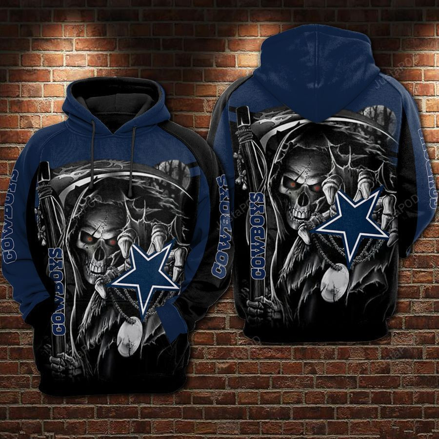 Dallas Cowboys Nfl Football Star Skull Death Hoodie Zip Hoodie Neasalamis