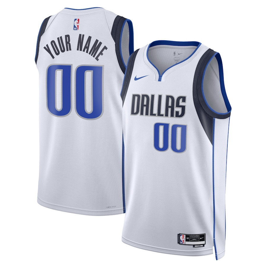 Dallas Mavericks 2023/24 Association Swingman Custom Men Jersey - White Neasalamis