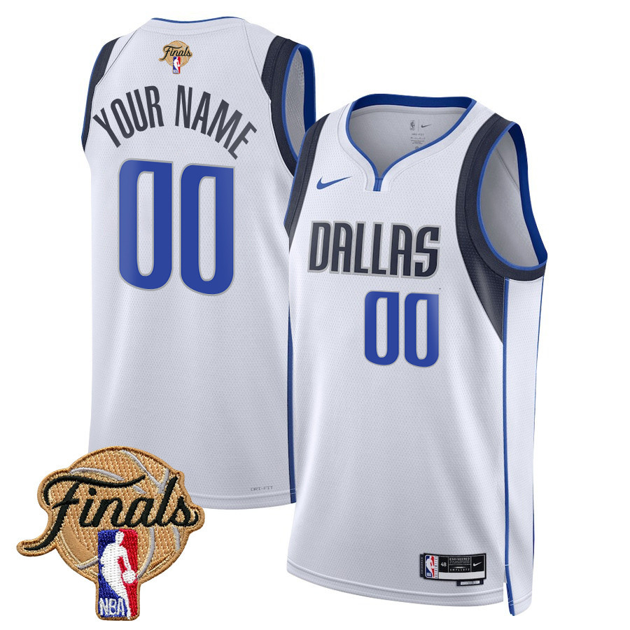 Dallas Mavericks 2024 FINALS PATCH Swingman Jersey Customized - Association Edition - White Neasalamis