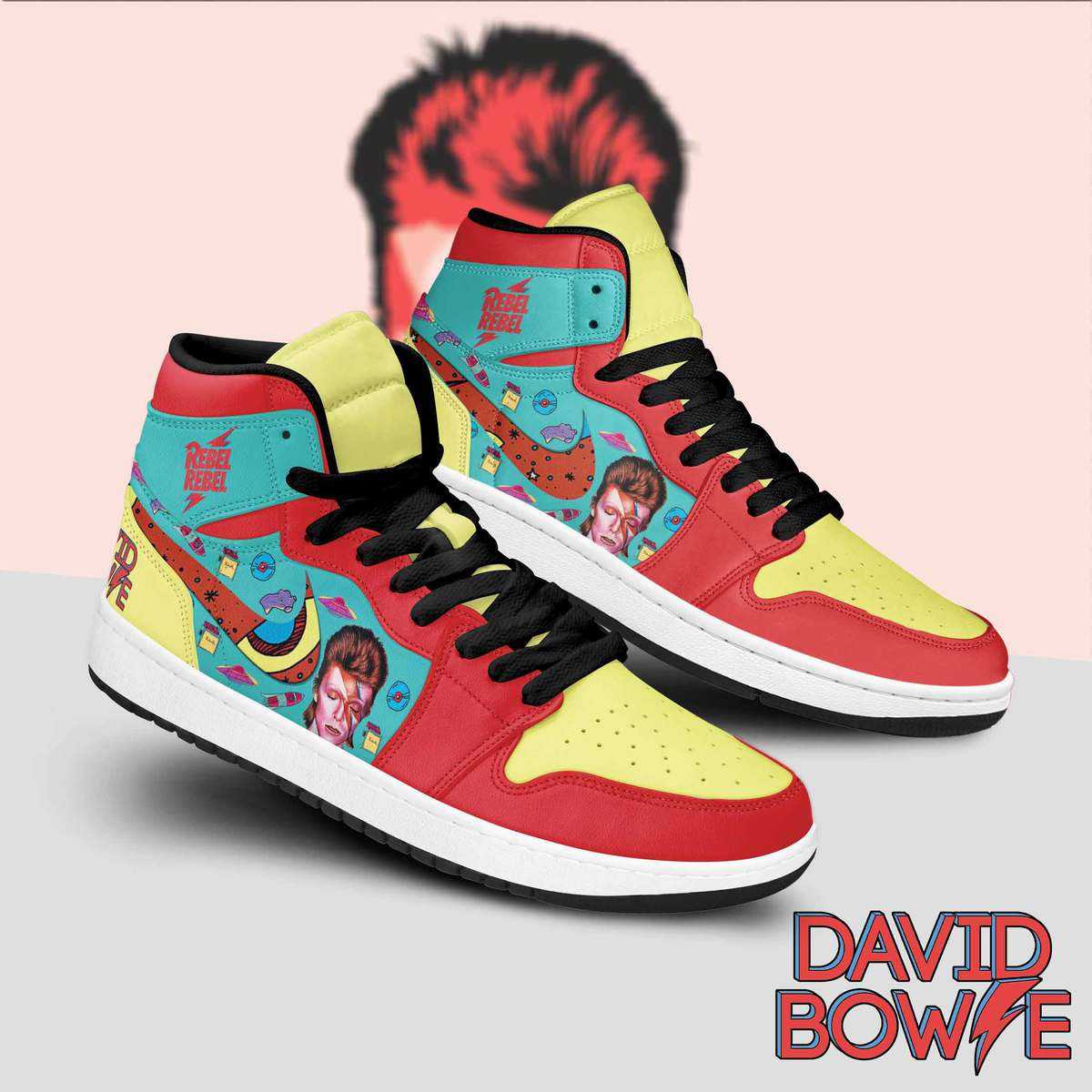 David Bowie AJ1 High Sneakers Shoes For Men And Women Calebmatthewhans Neasalamis