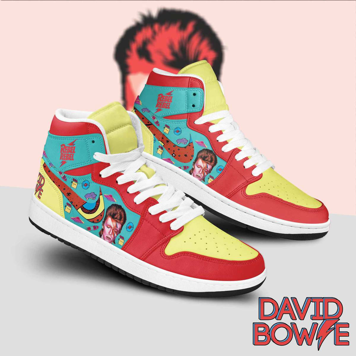 David Bowie AJ1 High Sneakers Shoes For Men And Women Calebmatthewhans Neasalamis
