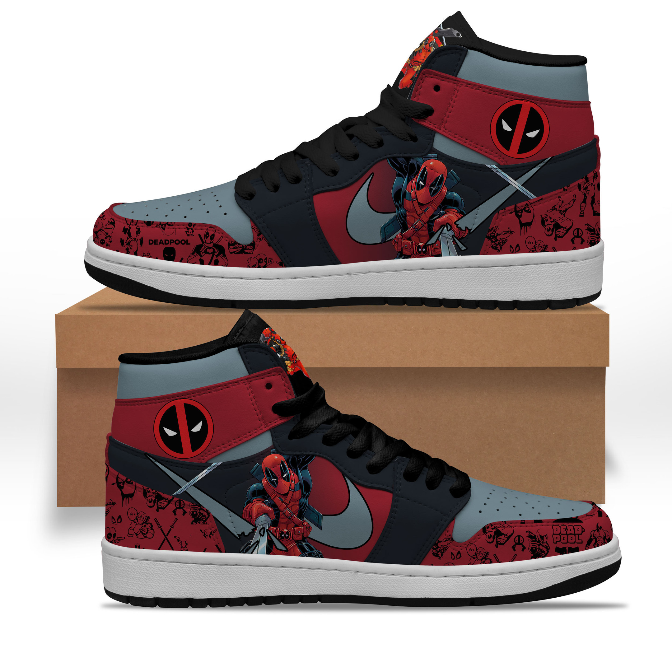 Deadpool AJ1 High Sneakers Shoes For Men And Women Calebmatthewhans Neasalamis