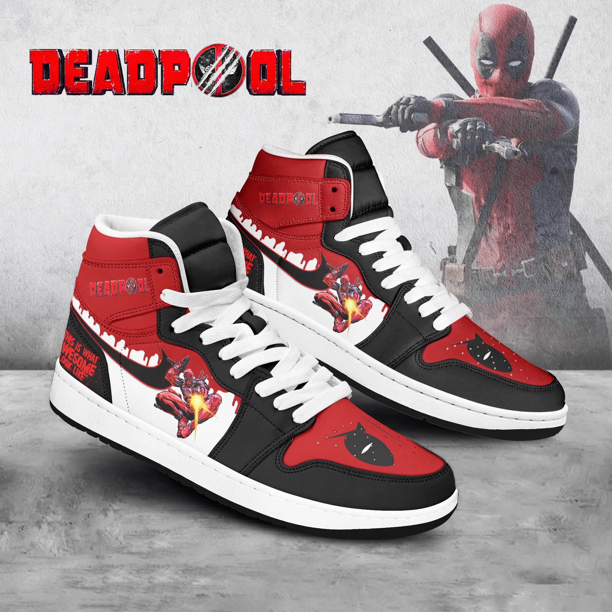 Deadpool AJ1 High Sneakers Shoes For Men And Women Calebmatthewhans Neasalamis