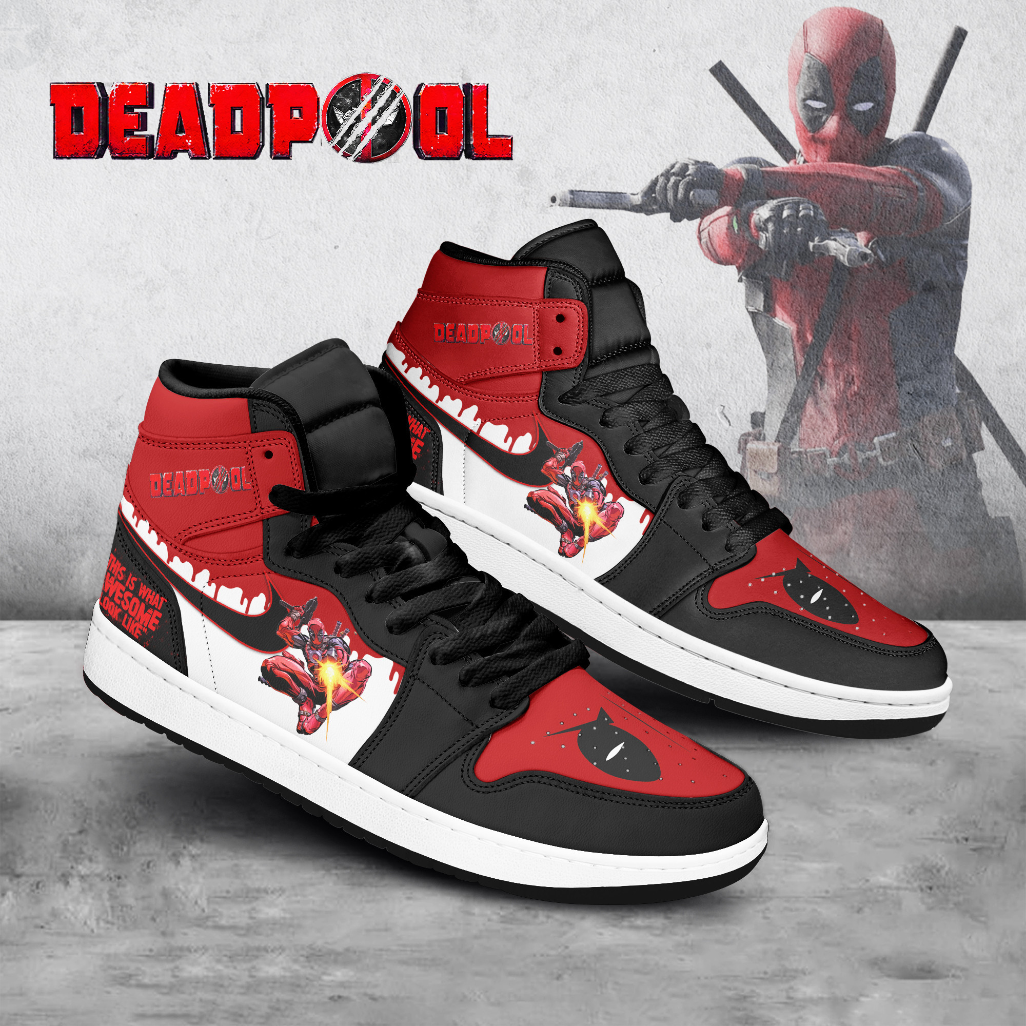 Deadpool AJ1 High Sneakers Shoes For Men And Women Calebmatthewhans Neasalamis