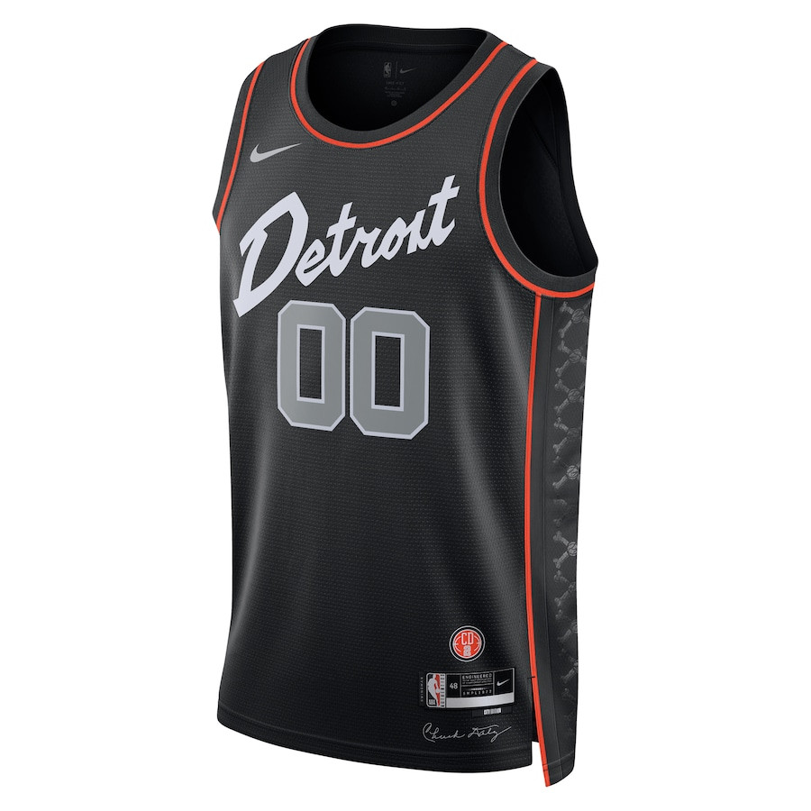 Detroit Pistons 2023/24 City Edition Swingman Custom Jersey - Black Neasalamis - Image 2