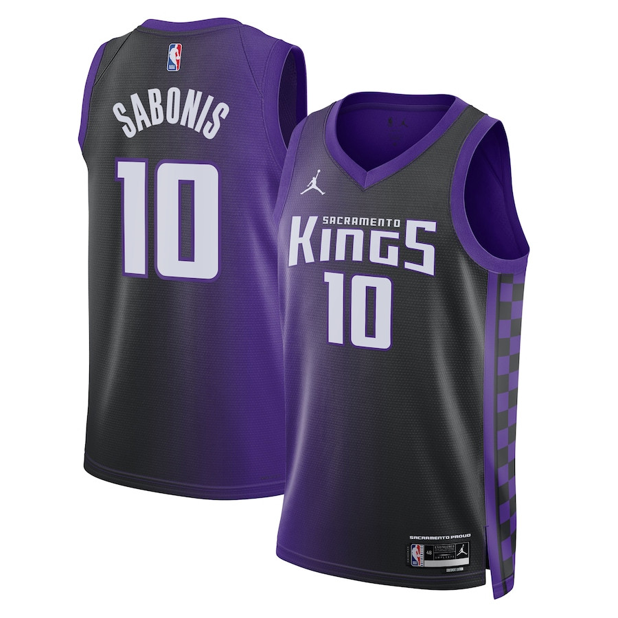 Domantas Sabonis 10 Sacramento Kings Unisex Swingman Jersey - Statement Edition - Purple/Black Neasalamis