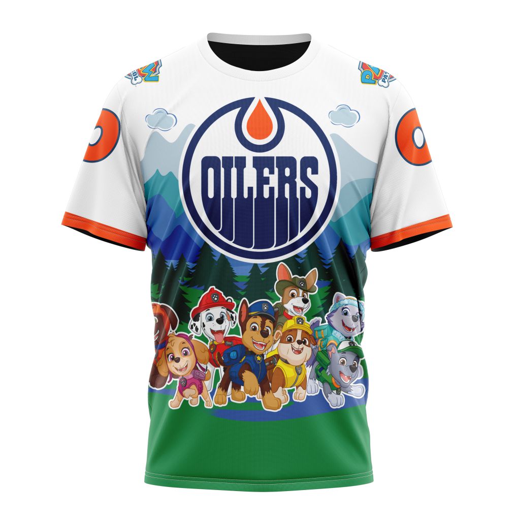 Edmonton Oilers Special Paw Patrol Design 01 Personalized Name And Number T-Shirt Style Neasalamis.com