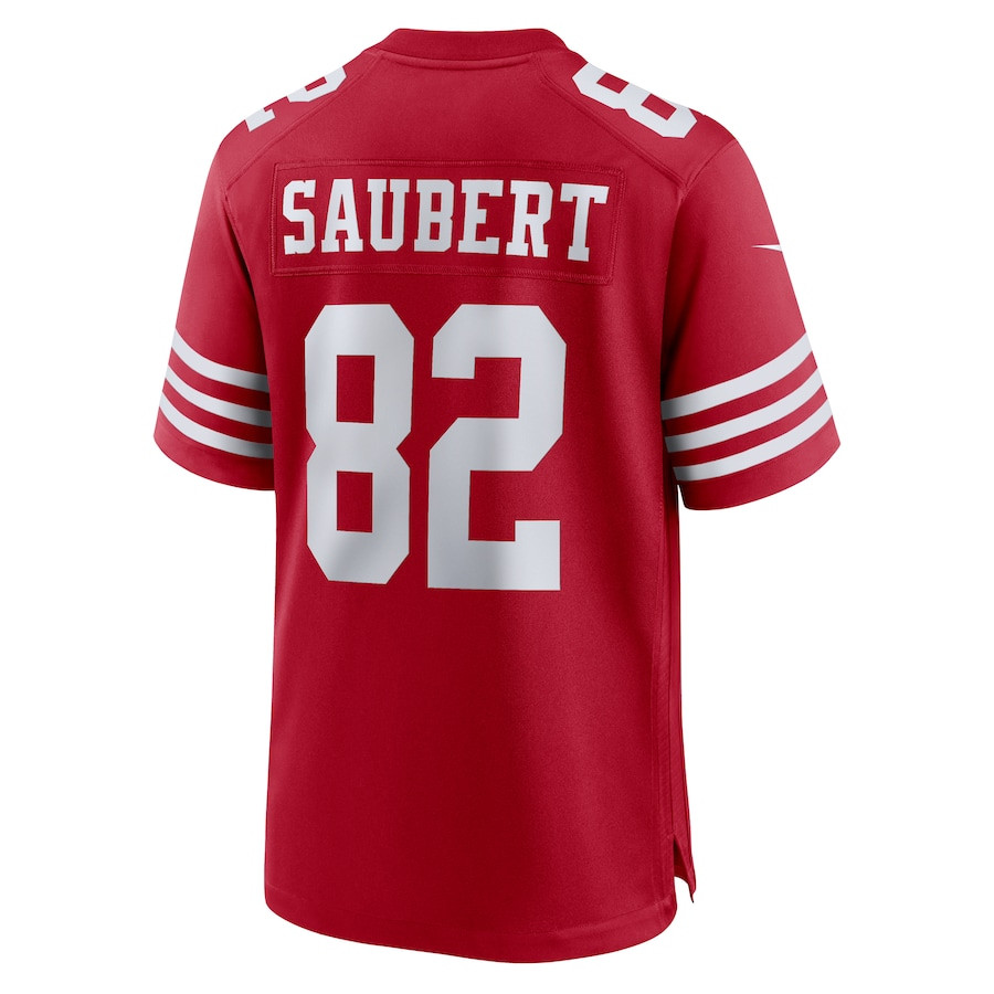 Eric Saubert 82 San Francisco 49ers Team Game Men Jersey - Scarlet JS9366 Neasalamis - Image 3