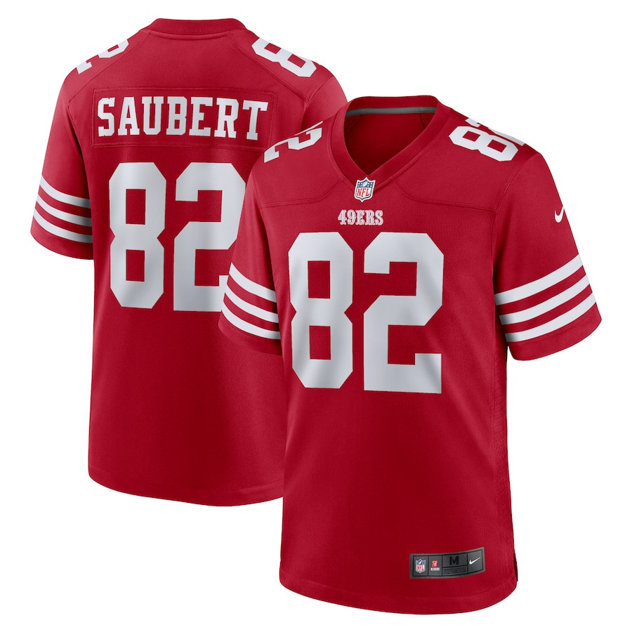 Eric Saubert 82 San Francisco 49ers Team Game Men Jersey - Scarlet JS9366