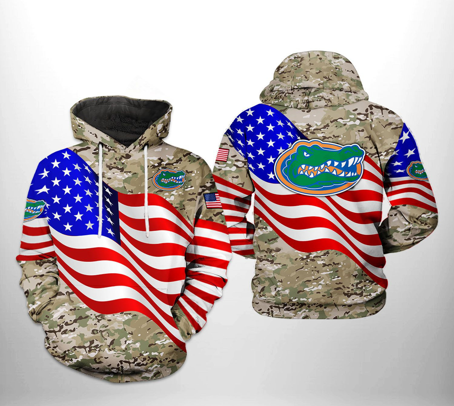 Florida Gators NCAA US Flag Camo Veteran Hoodie Neasalamis