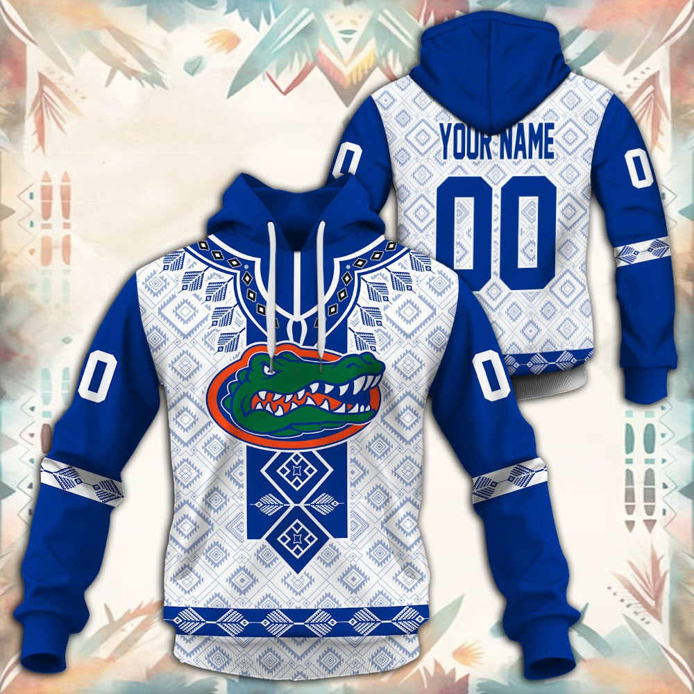 Florida Gators Native Tribal Custom Name And Number 3D printed Sweatshirt Hoodie Zipped Hoodie Neasalamis