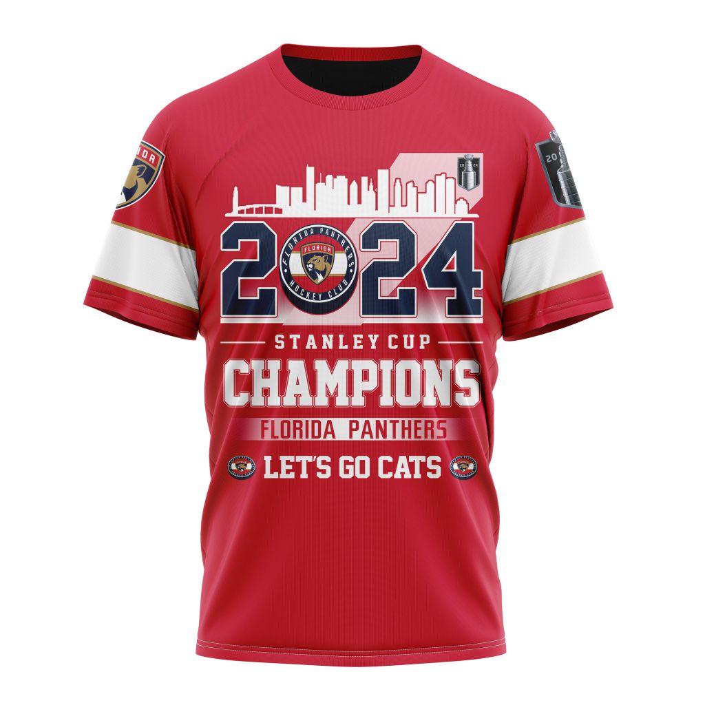 Florida Panthers 2024 Stanley Cup Champions Red Kits Personalized Name And Number T-Shirt Style Neasalamis.com