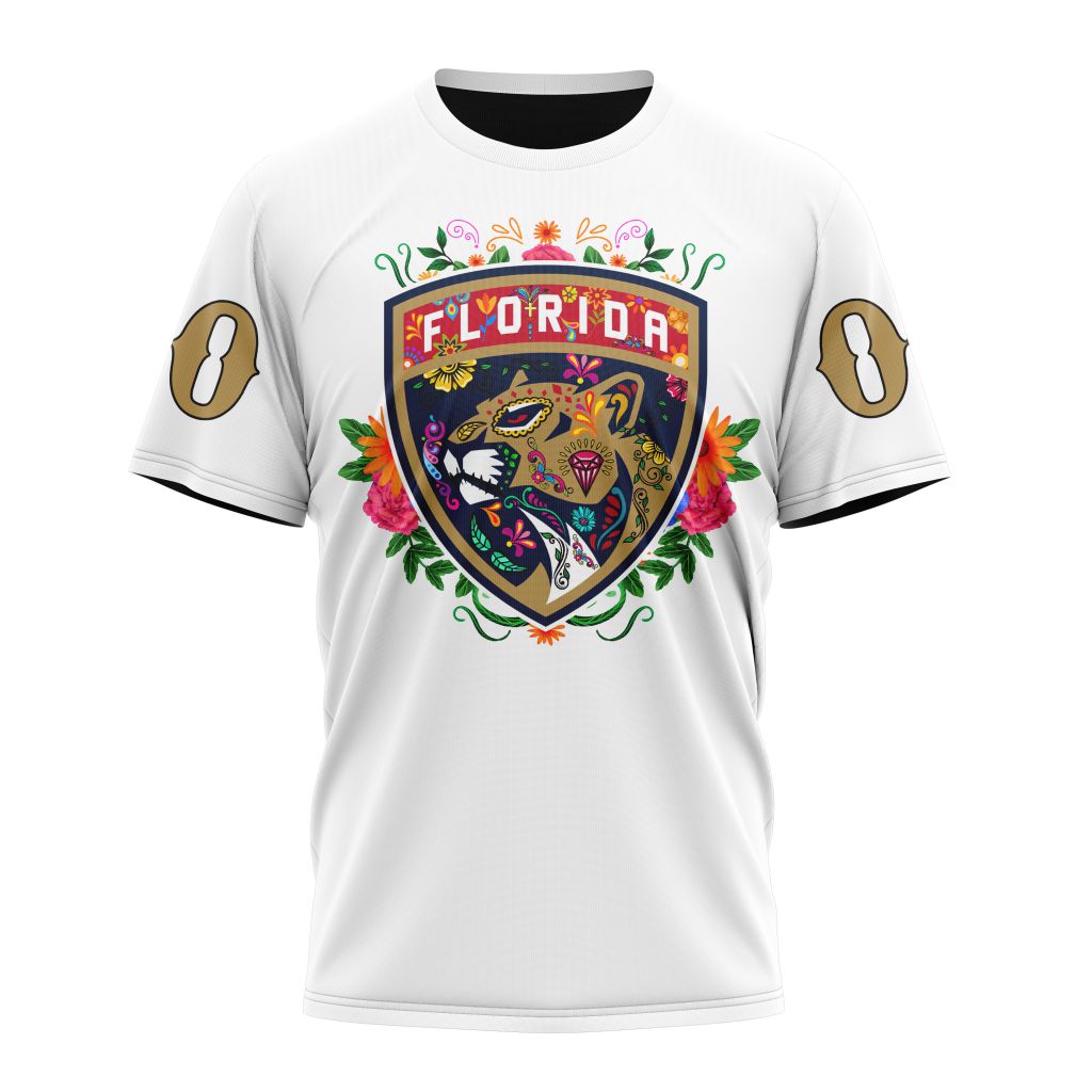 Florida Panthers Specialized Unisex Kits Dia De Muertos Personalized Name And Number T-Shirt Style Neasalamis.com